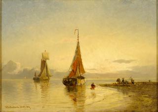 Fisherfolk unloading the catch