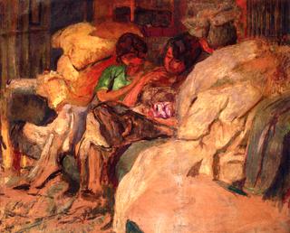 Three Women on a Sofa at Clos Cézanne, Vaucresseon