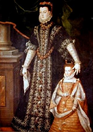 黛安娜·德安杜因斯和她的女儿的肖像