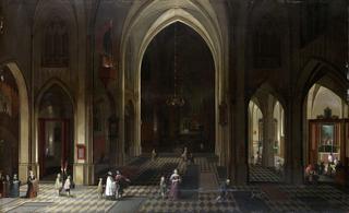 A Church Interior by Candlelight