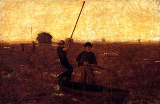 The Artist and His Father Hunting Reed-Birds on the Cohansey Marshes
