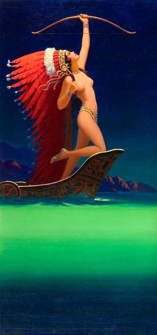 Indian Maiden With Bow