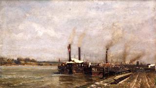 Danube Steamers at the Landing Stage