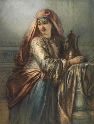 Palace Interior with Oriental Woman