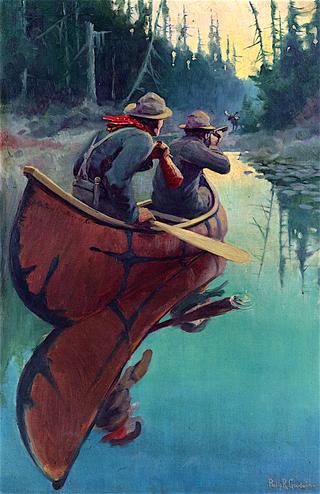 Hunters in a Canoe