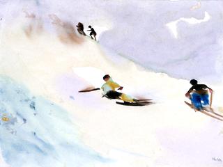Two Skiers on the Slope