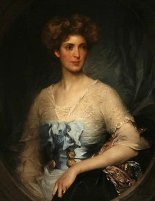 Lady Edith Villiers, Wearing a Blue Satin Gown