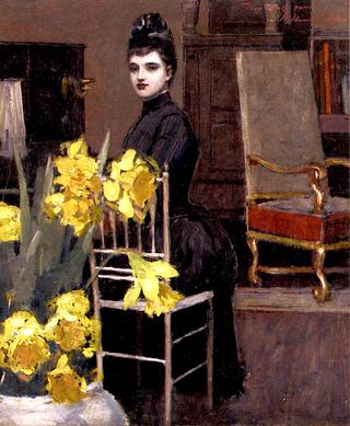 In the Music Room with Daffodils