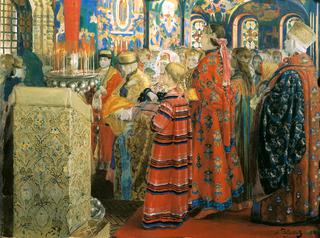 教堂里的俄罗斯妇女
