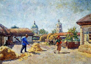 Courtyard in the Village of Mikhailovskaya