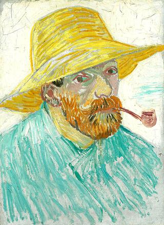 Self Portrait with Pipe and Straw Hat