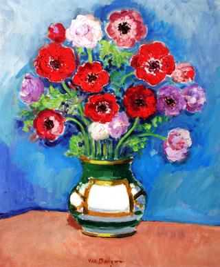 Bouquet of Flowers on a Blue Background