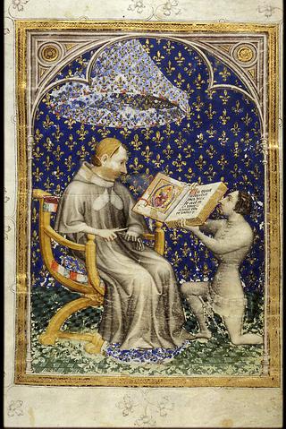 Jean de Vaudetar Presents his Gift of a Book to Charles V of France