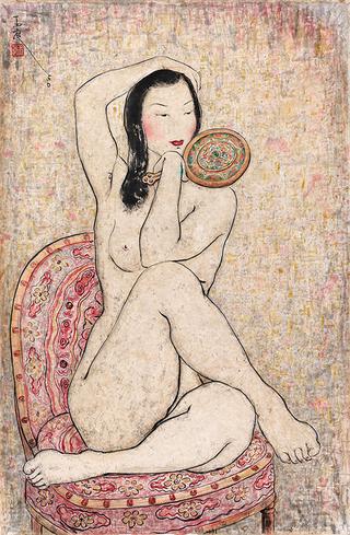 Seated Nude Holding a Mirror