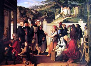 St. Rochus giving alms