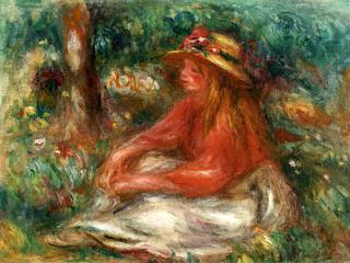 Young Girl Seated on the Grass