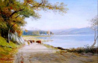 Cattle by a Loch