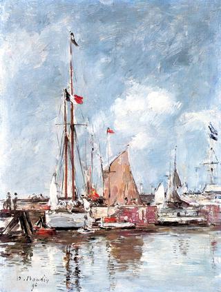 Yachts in the Deauville Harbor