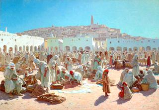 African Bazaar Scene