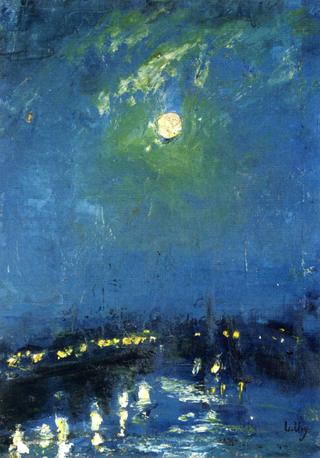 The River Thames, London, Moonlight