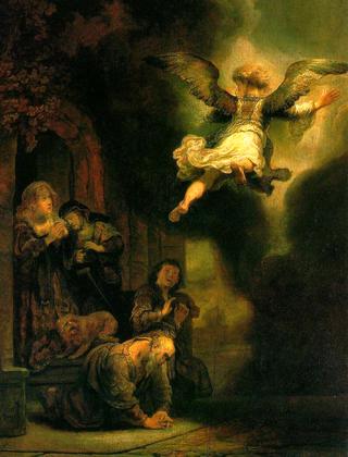天使拉斐尔离开托比特和他的家人