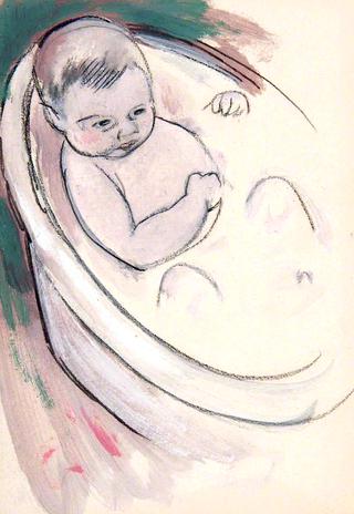 Study of a Baby in a Bath
