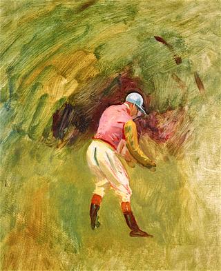 Study of a Jockey, Unsaddling Pose - Stanley Woonton's Colors