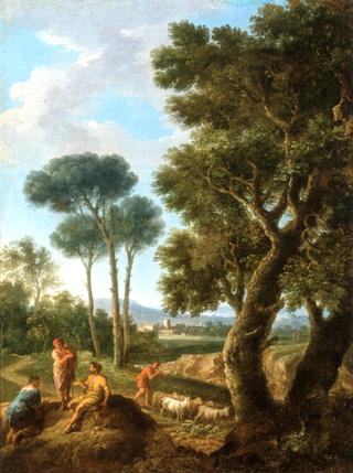 Goat Herders in an Italianate Landscape