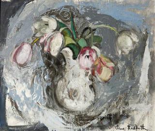 Tulips in a White Jug