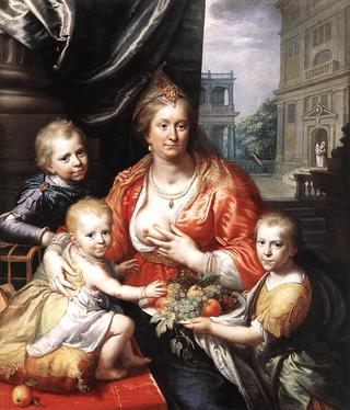 Sophia Hedwig, Countess of Nassau Dietz, with her Three Sons