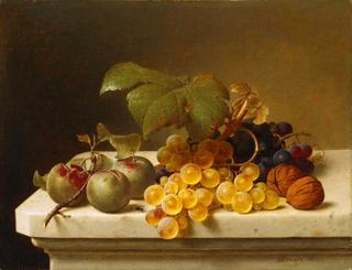 Still life with Plums, Grapes and Nuts