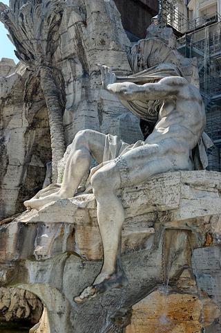 Fontana dei Quattro Fiumi (Fountain of the Four Rivers):  Nile