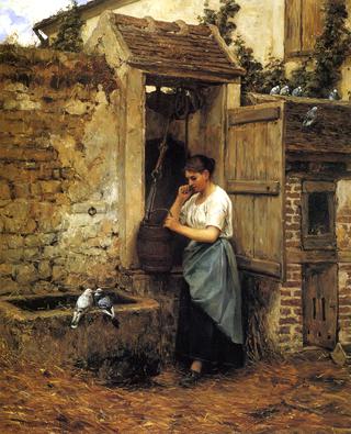 Peasant Girl and Doves