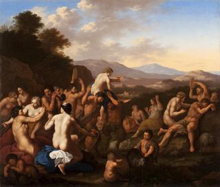 A bacchanal in an extensive landscape