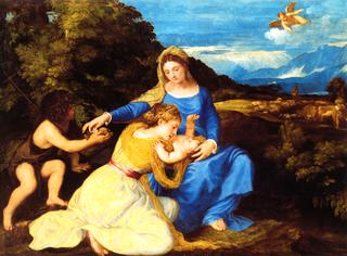 The Virgin and Child with the Infant Saint John and a Female Saint or Donor