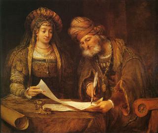 Mardochai Writing the First Purim Letter