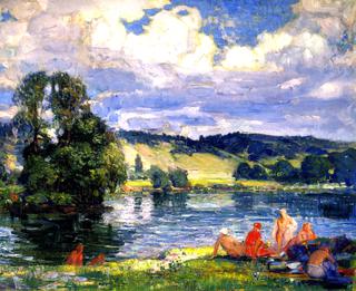 Bathers along the Seine, Vernon, France