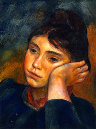 Woman Leaning on Her Elbow