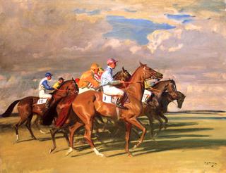 Lord Astor's High Stakes with Sir Gordon Richards Up at Newmarket