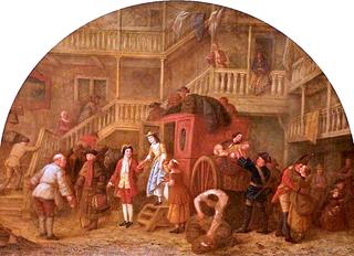 The Arrival of the Coach at the 'Ram Inn', Cirencester, Gloucestershire, 1720