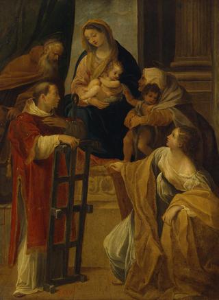 Madonna with Child, St Anthony, St Lawrence, St Elizabeth, St John the Baptist and St Barbara (?)