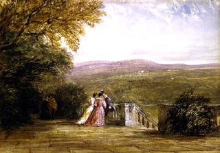 A Terrace, with Figures, Haddon Hall