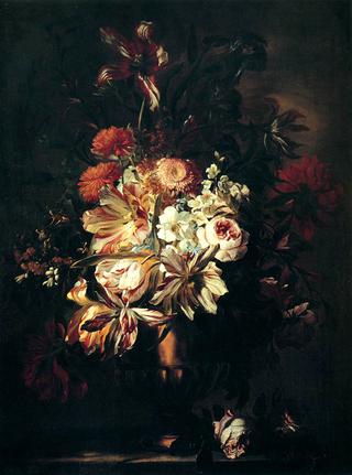 Flowers in a Bronze Vase