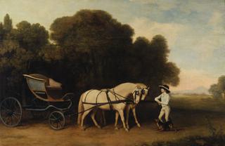 Phaeton with a Pair of Cream Ponies and an Stable-Lad