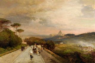 Pilgrims on the Via Cassia, Rome