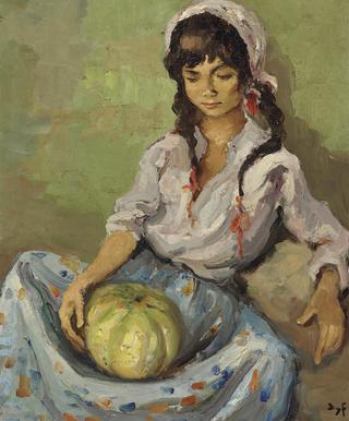 Gypsy girl with a melon