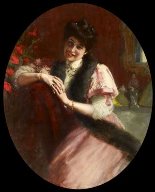 Portrait of a lady with fur