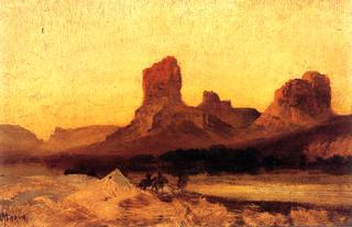 Green River, Wyoming at Castle Butte (oil sketch)