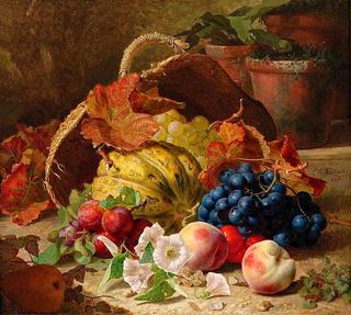 Still life with fruit and convulvulus