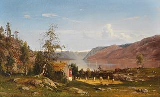 Fjord landscape with haystacks